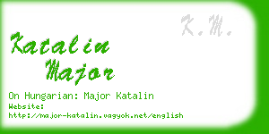 katalin major business card